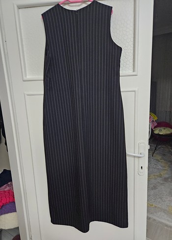 Gri Çizgili Midi Hamile Ceket - Görsel 2