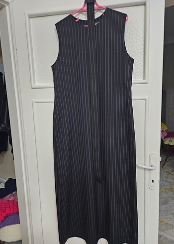 Gri Çizgili Midi Hamile Ceket - Görsel 3