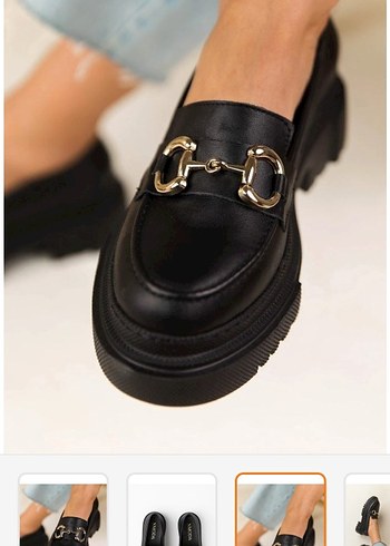 Zincir Detaylı Siyah Kadın Loafer - Görsel 3