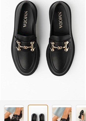 Zincir Detaylı Siyah Kadın Loafer - Görsel 2