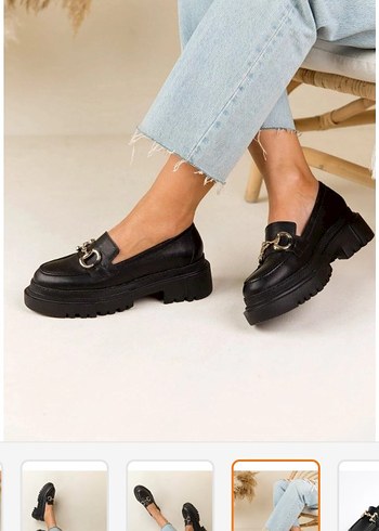 Zincir Detaylı Siyah Kadın Loafer - Görsel 6