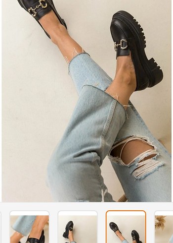 Zincir Detaylı Siyah Kadın Loafer - Görsel 5