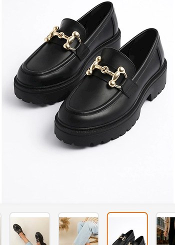 Zincir Detaylı Siyah Kadın Loafer - Görsel 7