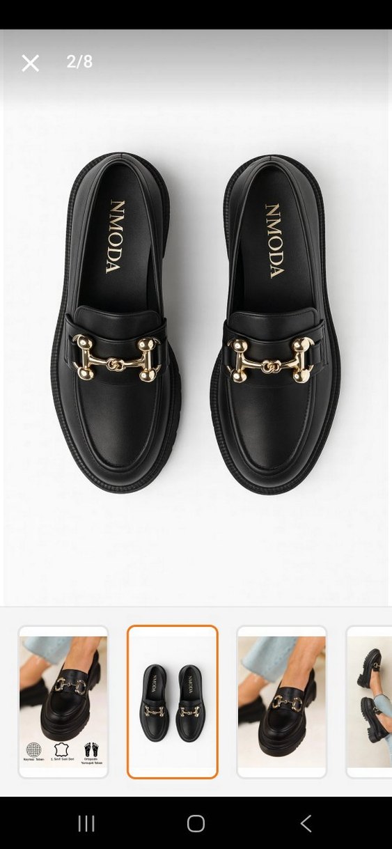 Zincir Detaylı Siyah Kadın Loafer - Görsel 2