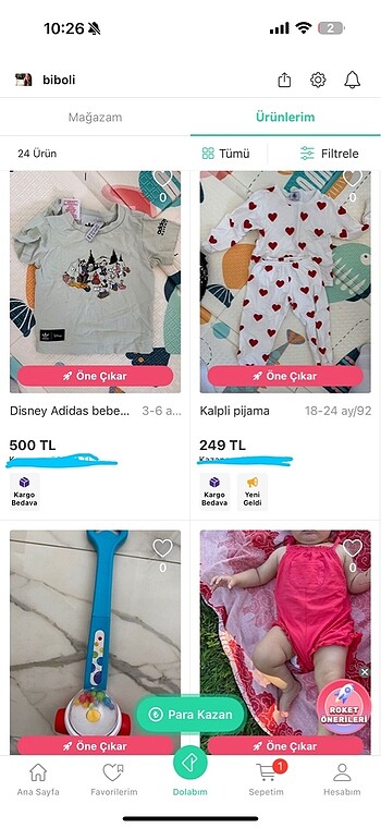 Bebek kıyafeti- tulum, pijama, tshirt -Dolap uygulamasına yeni ü