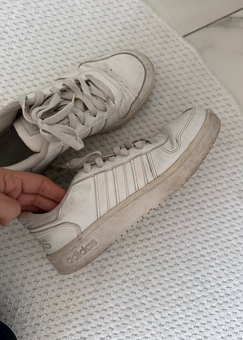 Adidas Hoops 2.0 - 41,5 Kadın Beyaz Bağcıklı Spor Ayakkabı - Görsel 4