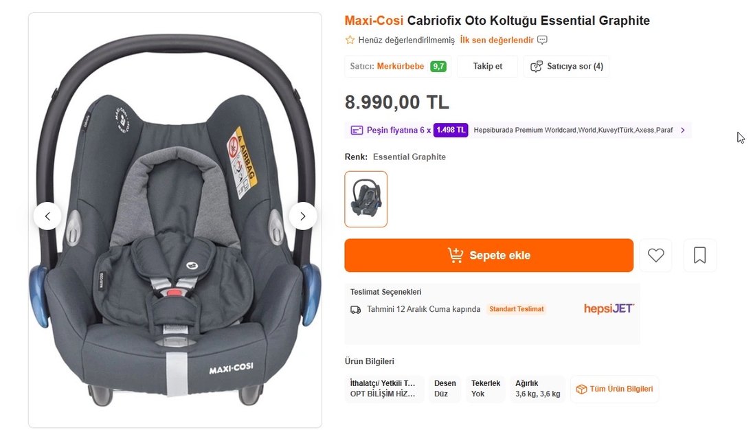 Maxi-Cosi CabrioFix Puset & Oto Koltuğu - Görsel 3