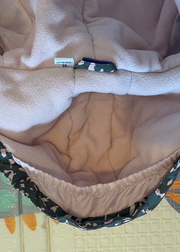 92 beden- Kar tulumu- Astronot-Kız Bebek Kapüşonlu Desenli Tulum - Görsel 7