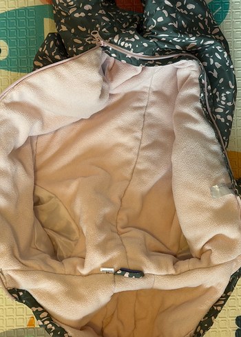 92 beden- Kar tulumu- Astronot-Kız Bebek Kapüşonlu Desenli Tulum - Görsel 6