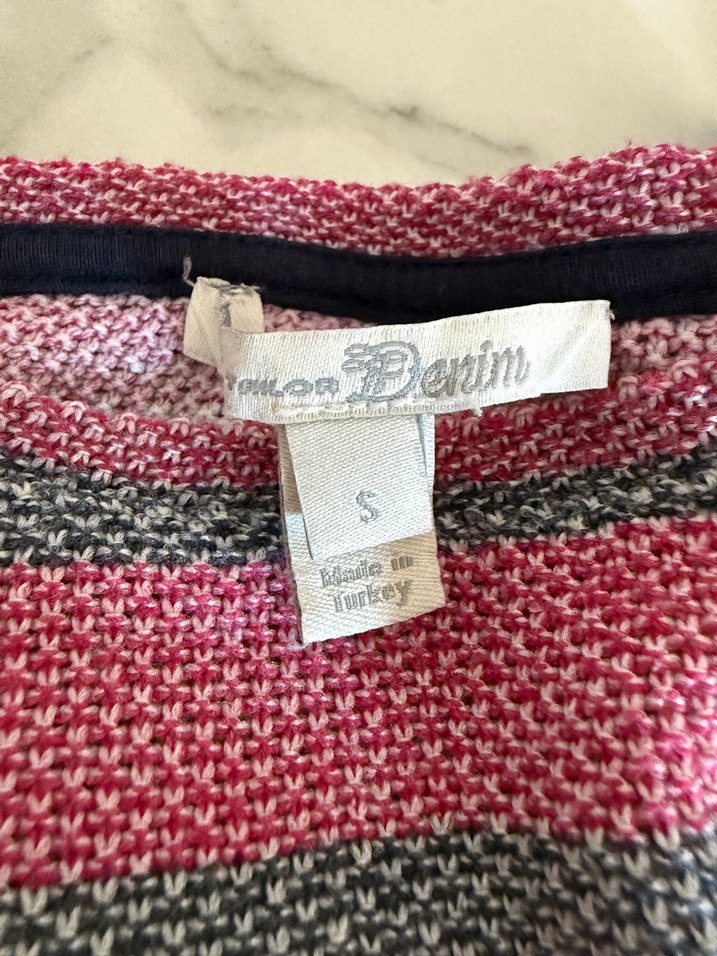 Tom Tailor- Gri-Pembe Çizgili Kısa Kollu Tişört - Görsel 2