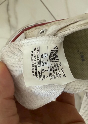 21 no- Converse Beyaz Kız Çocuk Spor Ayakkabı - Görsel 3