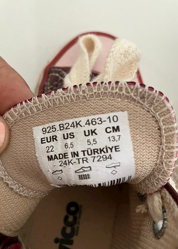 22 Beden 22 no Vicco Monno-Converse tipi ayakkabı