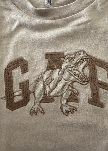 Bej Kısa Kollu Erkek Gap Tişört Dinozor Baskılı - Görsel 3