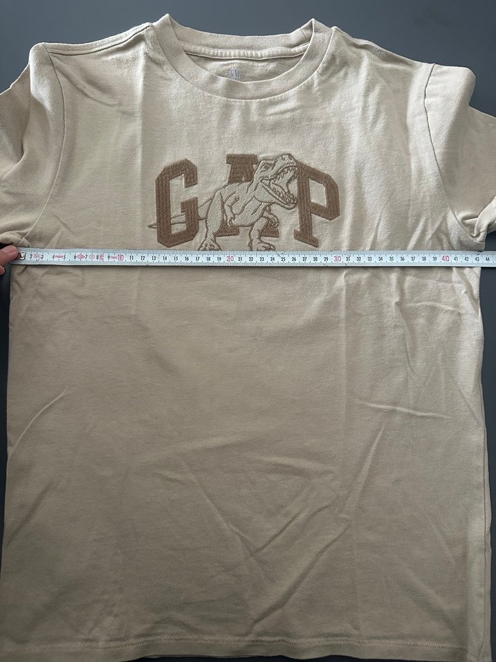Bej Kısa Kollu Erkek Gap Tişört Dinozor Baskılı - Görsel 2