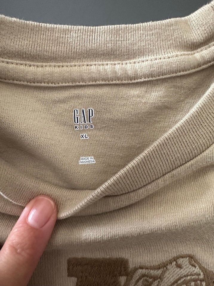 Bej Kısa Kollu Erkek Gap Tişört Dinozor Baskılı - Görsel 4