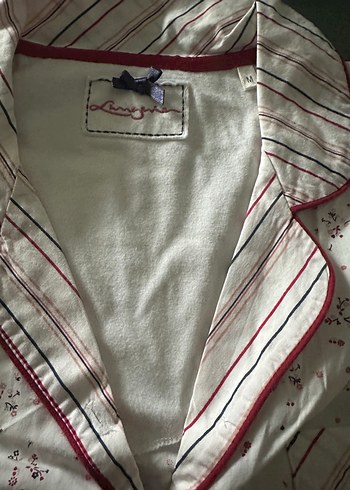 V Yaka Desenli Uzun Kollu Gecelik - Görsel 2