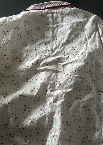 V Yaka Desenli Uzun Kollu Gecelik - Görsel 3