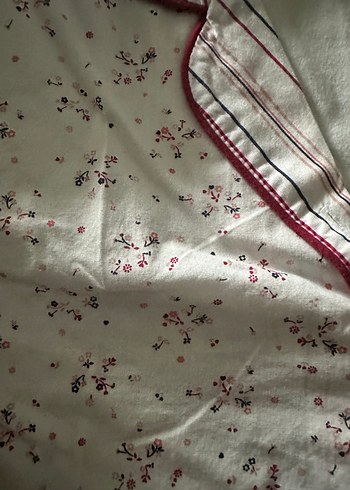 V Yaka Desenli Uzun Kollu Gecelik - Görsel 5