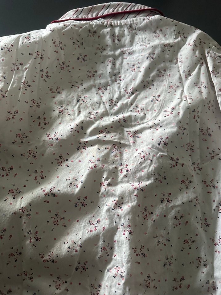 V Yaka Desenli Uzun Kollu Gecelik - Görsel 3