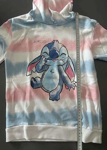 Kız Çocuk Kapüşonlu Stitch Sweatshirt - Görsel 3