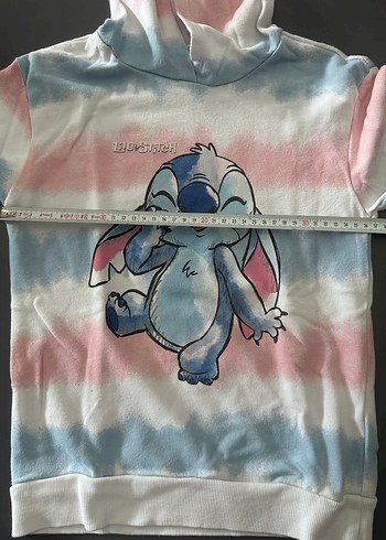 Kız Çocuk Kapüşonlu Stitch Sweatshirt - Görsel 4