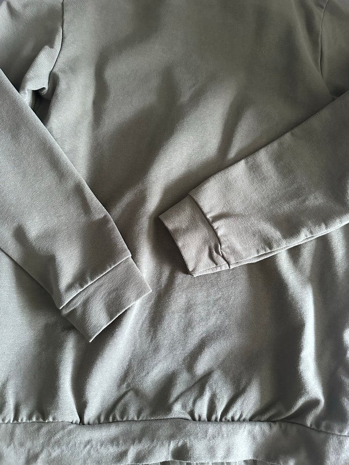 Kız Çocuk Gri Kahverengi Uzun Kollu Tül Detaylı Sweatshirt - Görsel 3