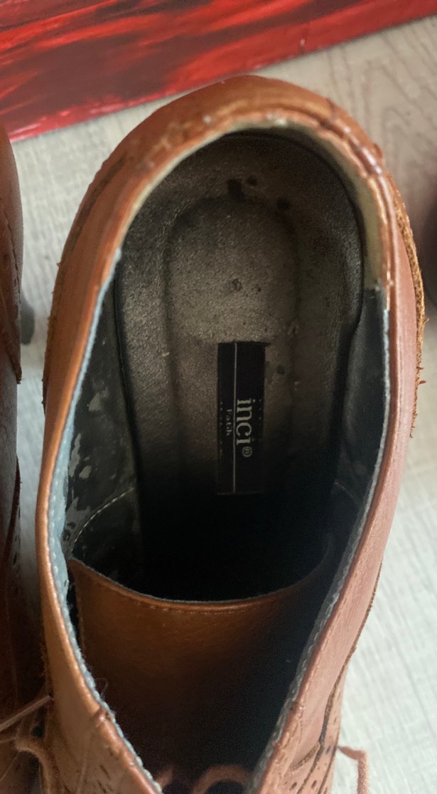 Deri Bej Bağcıklı Dolgu Topuk Kadın Ayakkabı - Görsel 2