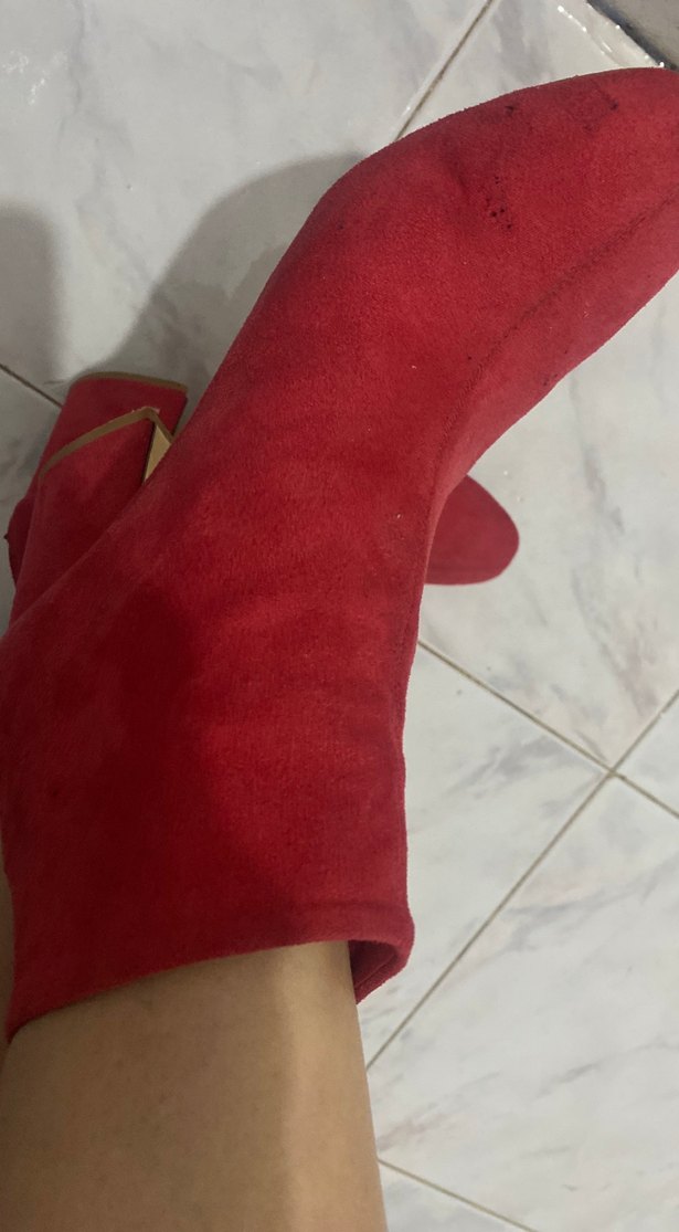 Kırmızı Süet Tokalı Kadın Bot - Görsel 5