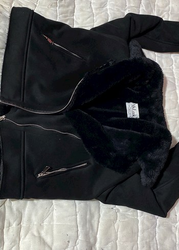 Kadın Siyah Deri Midi Mont - Görsel 4