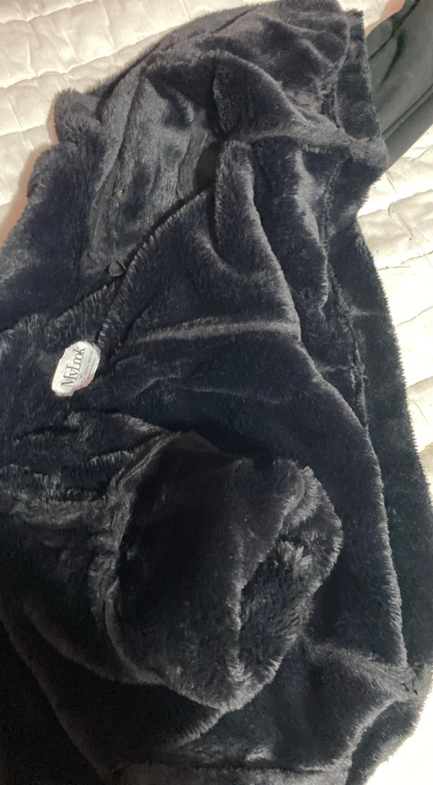 Kadın Siyah Deri Midi Mont - Görsel 3