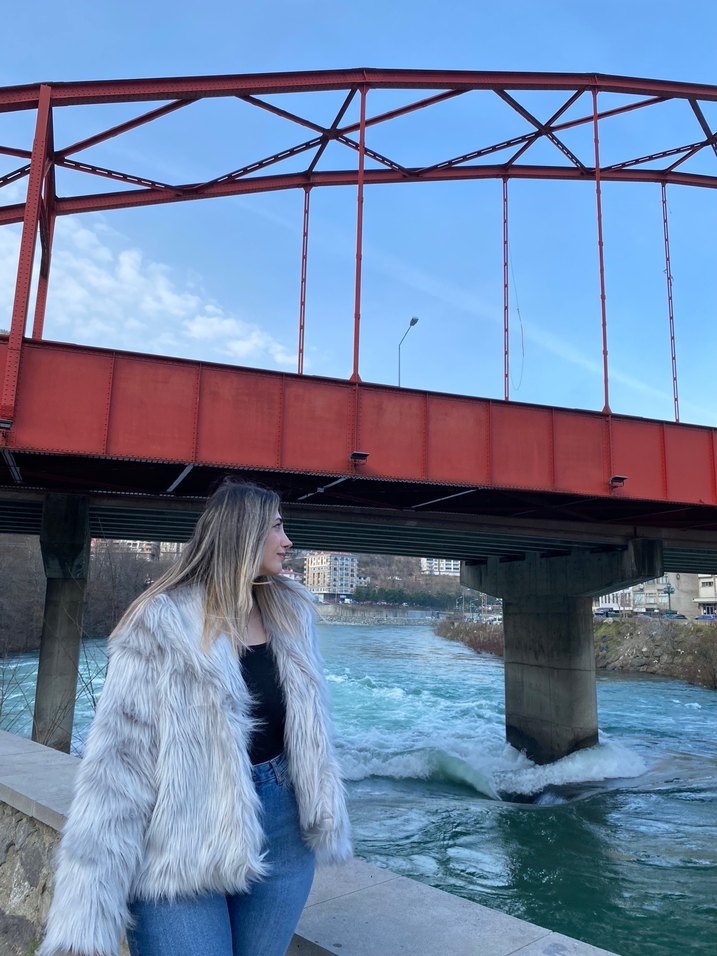 Gri Kadın Suni Kürk Midi Ceket - Görsel 3