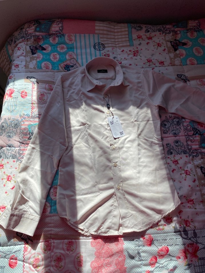 Bej Erkek Ofis Gömleği, Uzun Kollu, Regular Fit - Görsel 3