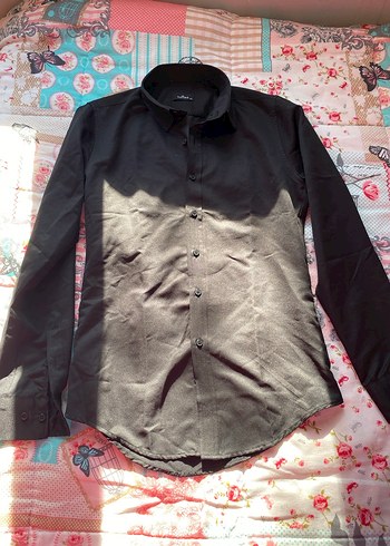 Erkek Siyah Düğmeli Uzun Kollu Gömlek - Görsel 3