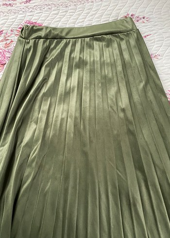 Uzun Piliseli Yeşil Bohem Etek - Görsel 3