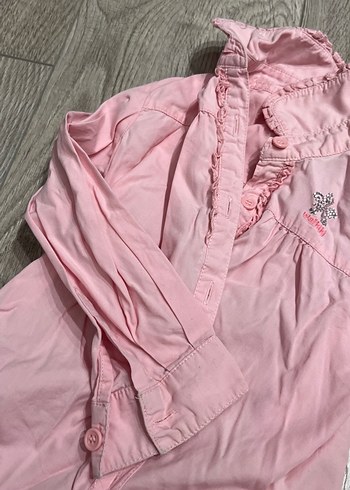 Pembe Fırfırlı Kız Gömlek - Görsel 2