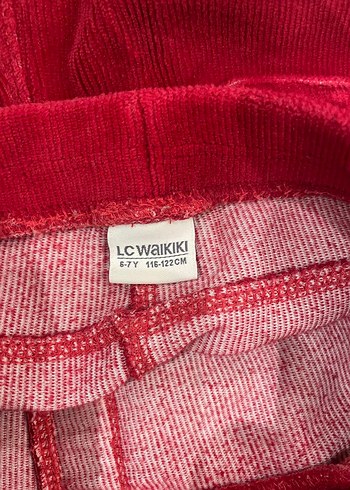 Kız Çocuk Kırmızı kadife Tayt - Görsel 3