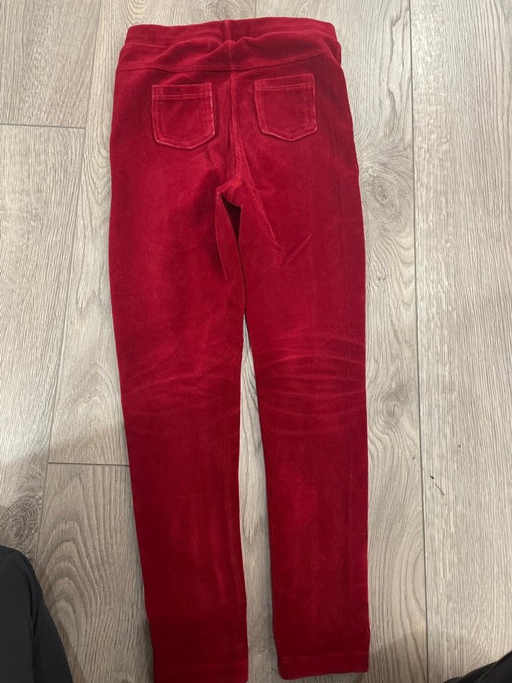 Kız Çocuk Kırmızı kadife Tayt - Görsel 2