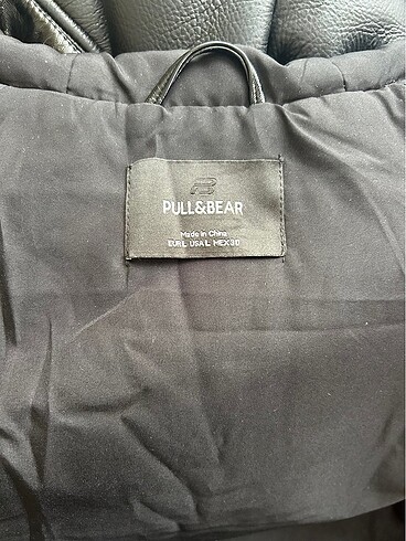 l Beden siyah Renk Pull and Bear Yağmurluk Suni Deri