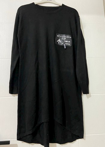 Siyah Uzun Kollu triko Tunik - Görsel 2