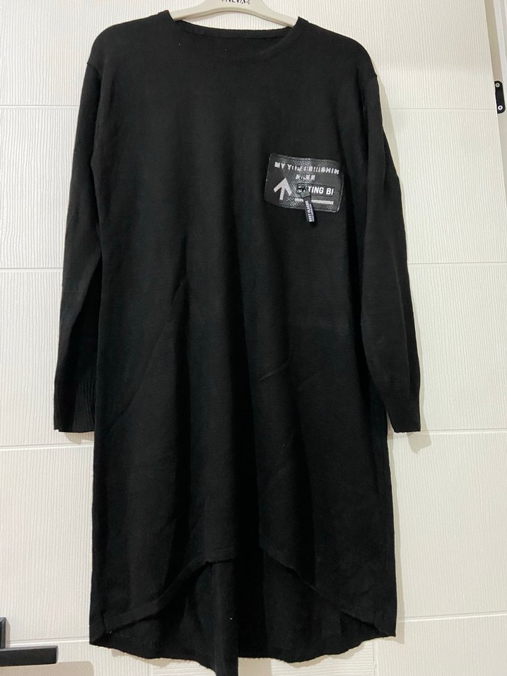 Siyah Uzun Kollu triko Tunik - Görsel 2