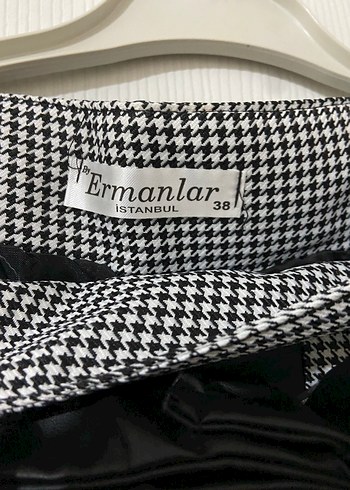 Kemerli Uzun Ekose Desenli Kadın Etek - Görsel 3