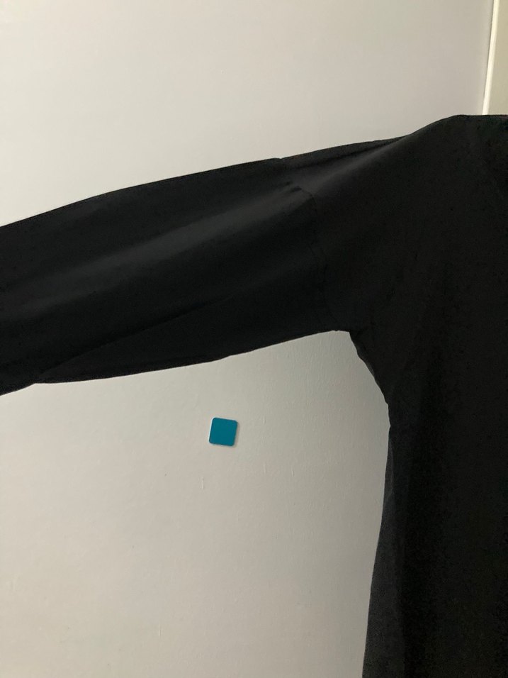 Düğmeli Siyah Keten Kadın Gömlek - Görsel 4