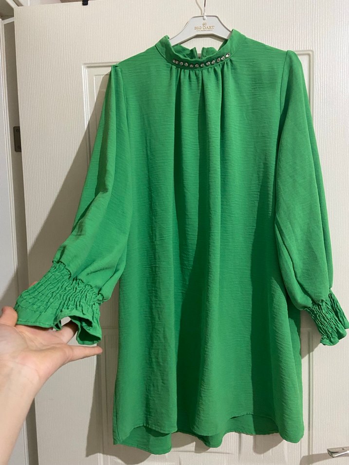 Yeşil Piliseli Bohem Midi Tunik - Görsel 2