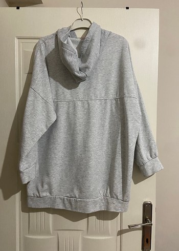 Kadın Gri Yüksek Yakalı Sweatshirt - Görsel 3