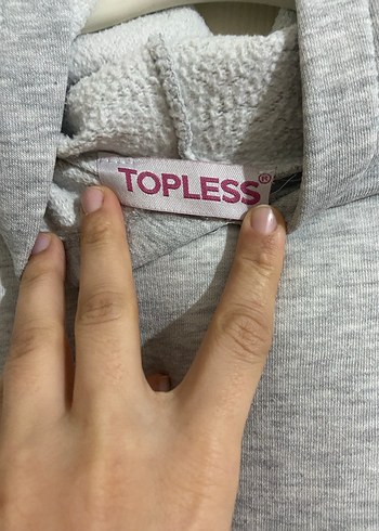 Kadın Gri Yüksek Yakalı Sweatshirt - Görsel 4