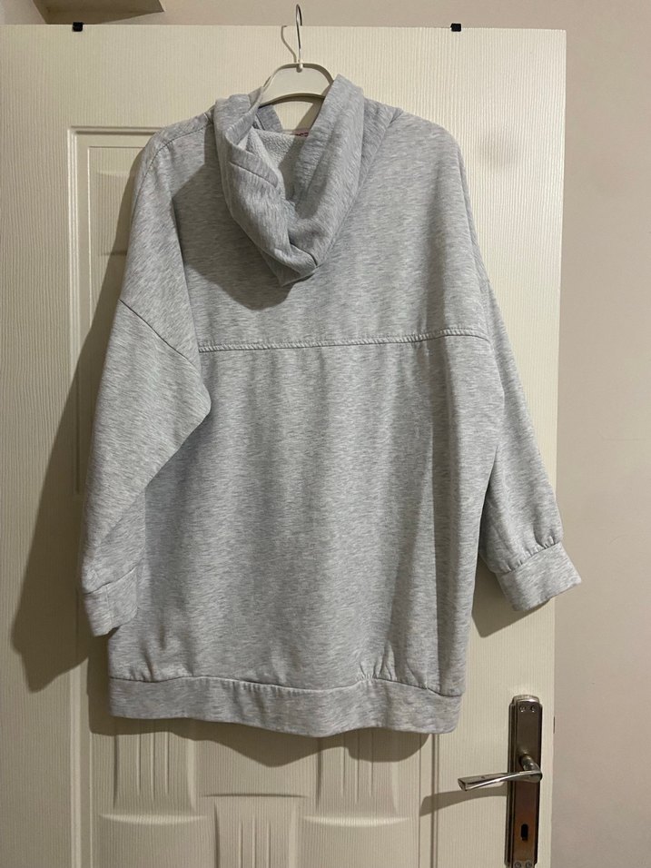 Kadın Gri Yüksek Yakalı Sweatshirt - Görsel 3