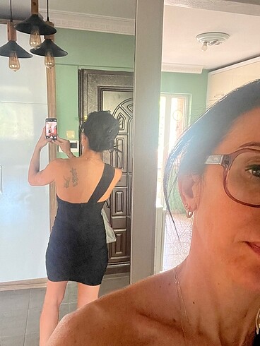 s Beden Zara elbise cut out detaylı