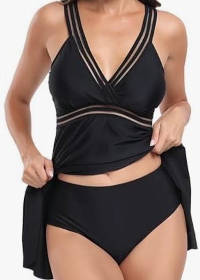 Ocean Plus Kadın Düz Renkler Figür Şekillendirici Tankini Külotl - Görsel 4