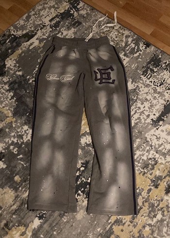 Gri Bol Kesim Denim Erkek Eşofman Altı - Görsel 2