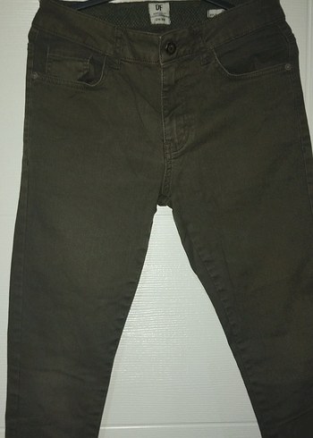 Erkek Haki Baskılı Fermuarlı Pantolon - Görsel 5